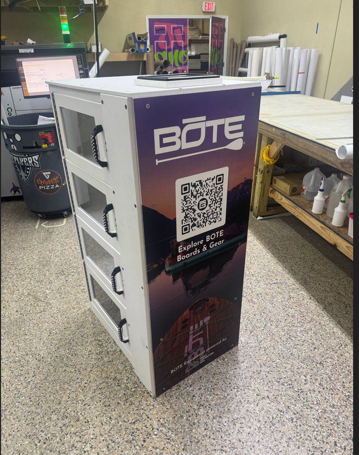V2 smart locker with BOTE full wrap in production