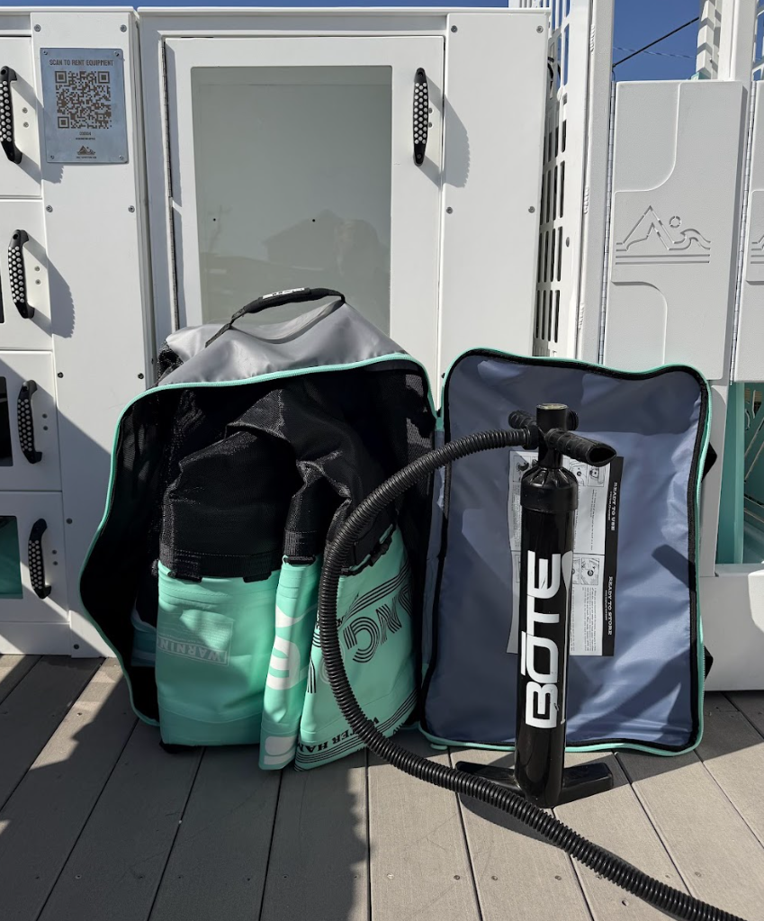 BOTE gear bag and pump from locker