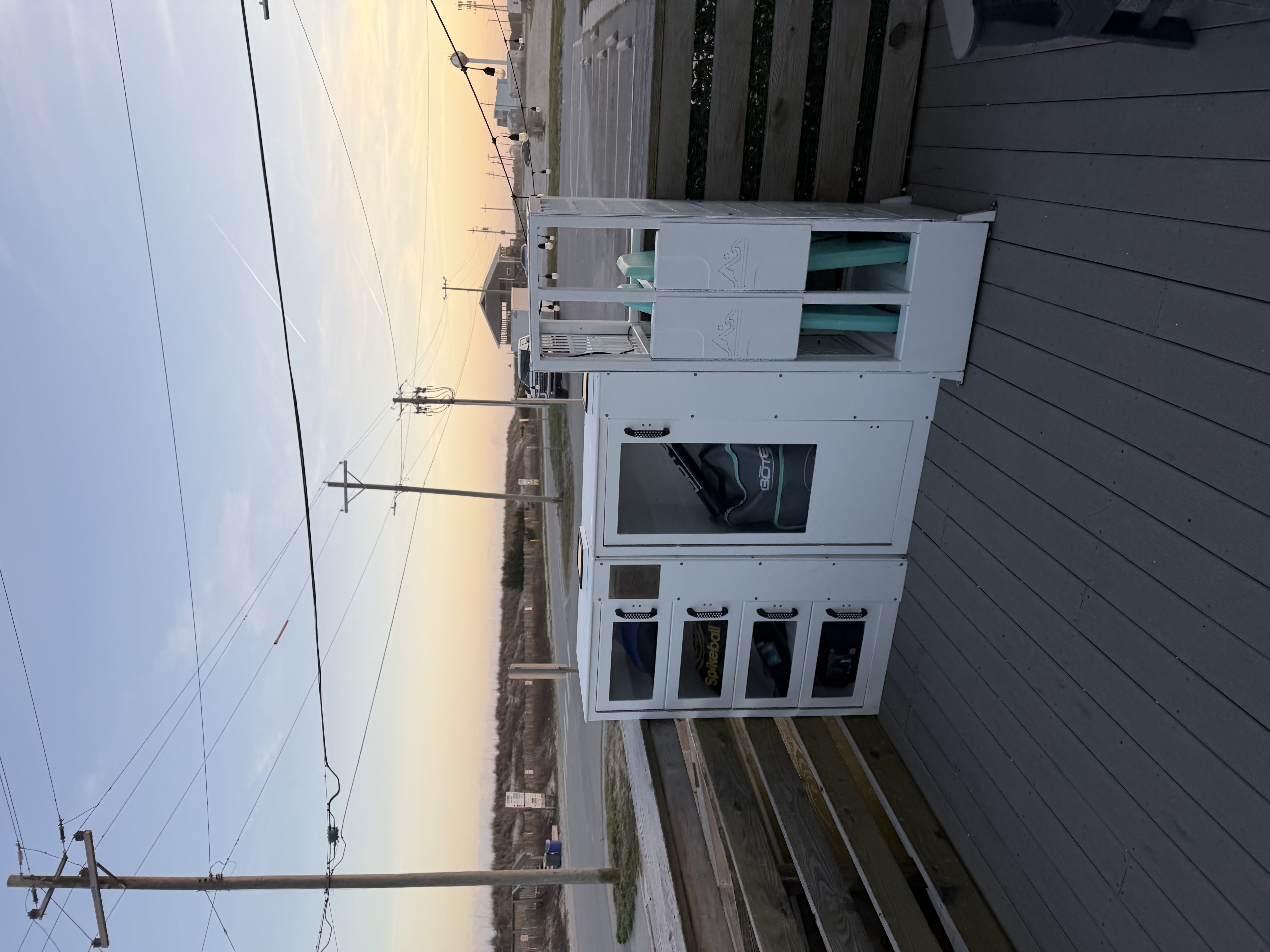 Full locker unit at sunset