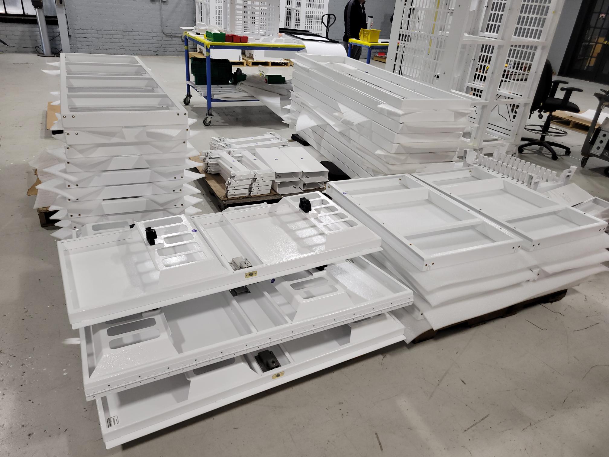 Manufacturing floor with parts