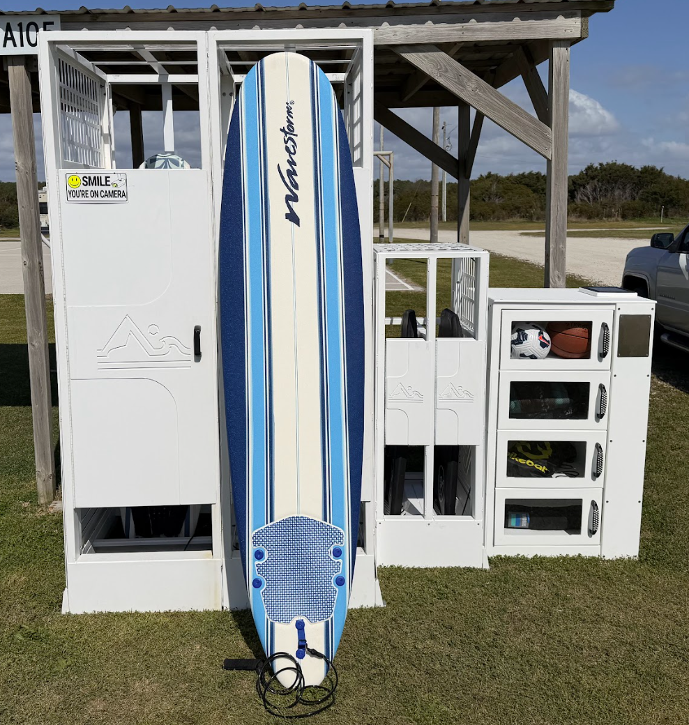 Full locker unit deployed at beach
