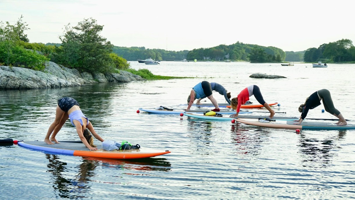 Stand up paddle board yoga